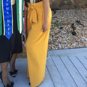 Yellow wide leg pants
